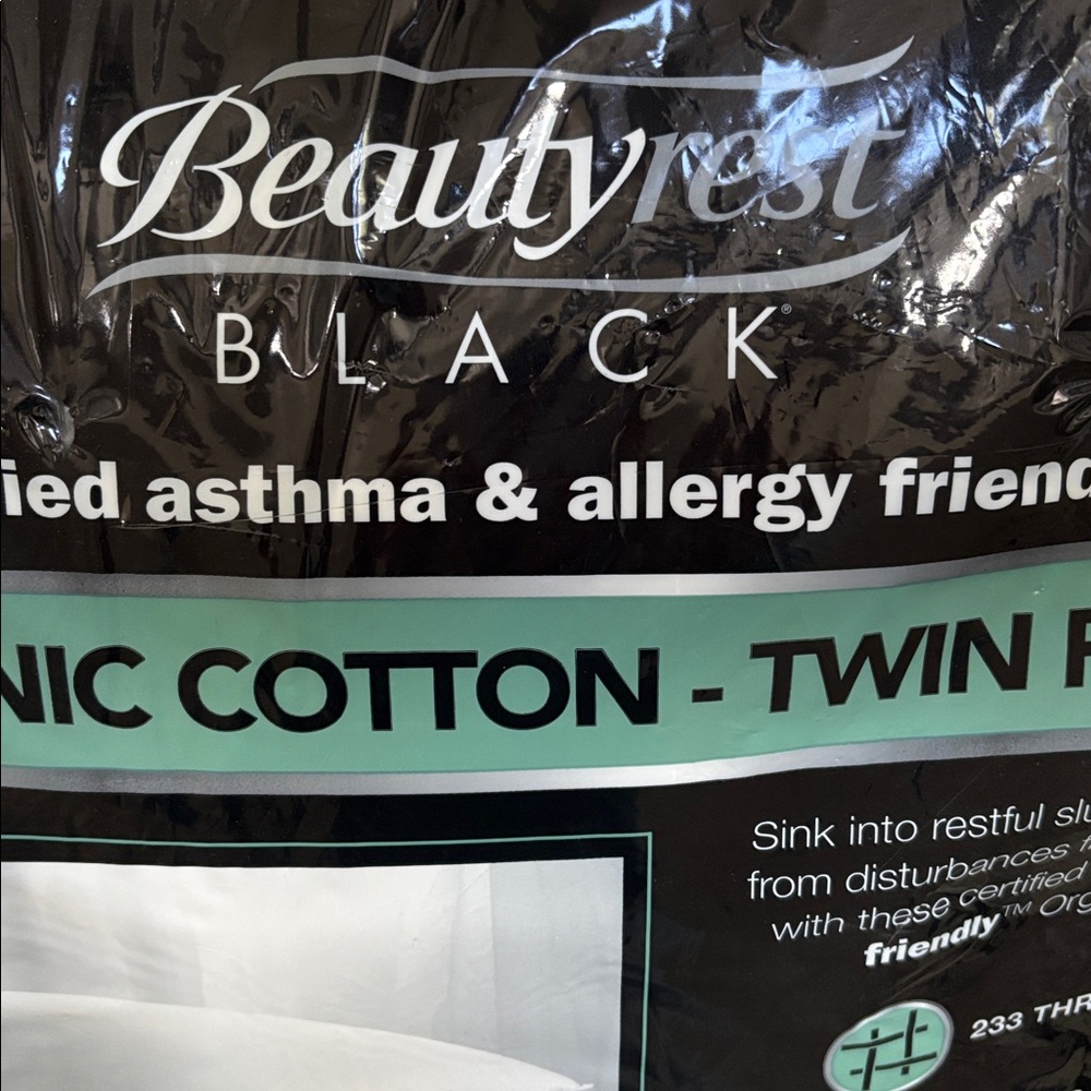 Organic Cotton Twin Pillow Pack - White (Brand: Beautyrest) - Picture 2 of 5